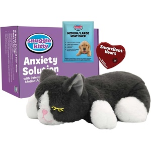 image:imageSnuggle Kitty Heartbeat Cat Toy Calming Comfort Kittens  Tan TigerGrey  White