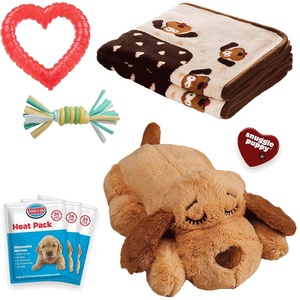 image:imageSnuggle Puppy Essentials Starter Kit Heartbeat Toy amp Blanket  BiscuitNeutral