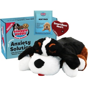 image:imageSnuggle Puppy Heartbeat Toy Calming Comfort Medium Breeds  GrayBernese