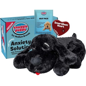 image:imageSnuggle Puppy Heartbeat Toy Calming Comfort Medium Breeds  GrayBlack