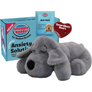 image:imageSnuggle Puppy Heartbeat Toy Calming Comfort Medium Breeds  GrayGrey