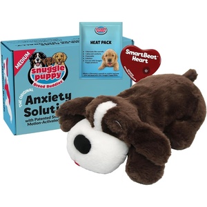 image:imageSnuggle Puppy Heartbeat Toy Calming Comfort Medium Breeds  GrayMocha