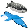 image:imageSnuggle Puppy TenderTuffs Extra Large Whale Shark and Big Manta Ray Plush Dog Toys Bundle  Tough Marine Animal Squeaky Toys