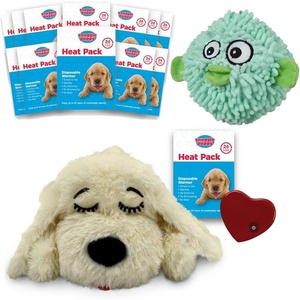 image:imageSmartPetLove Snuggle Puppy  Extra Heat Pack and Toy Bundle  Comes with Snuggle Puppy TenderTuffs Round Pufferfish with Puncture Resistant Squeaker and Extra 12Pack of Heat Packs for Pets