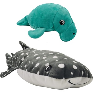 image:imageSnuggle Puppy TenderTuffs Extra Large Plush Dog Toys Bundle  XL Whale Shark and Manatee  Tough Marine Animal Squeaky Toys
